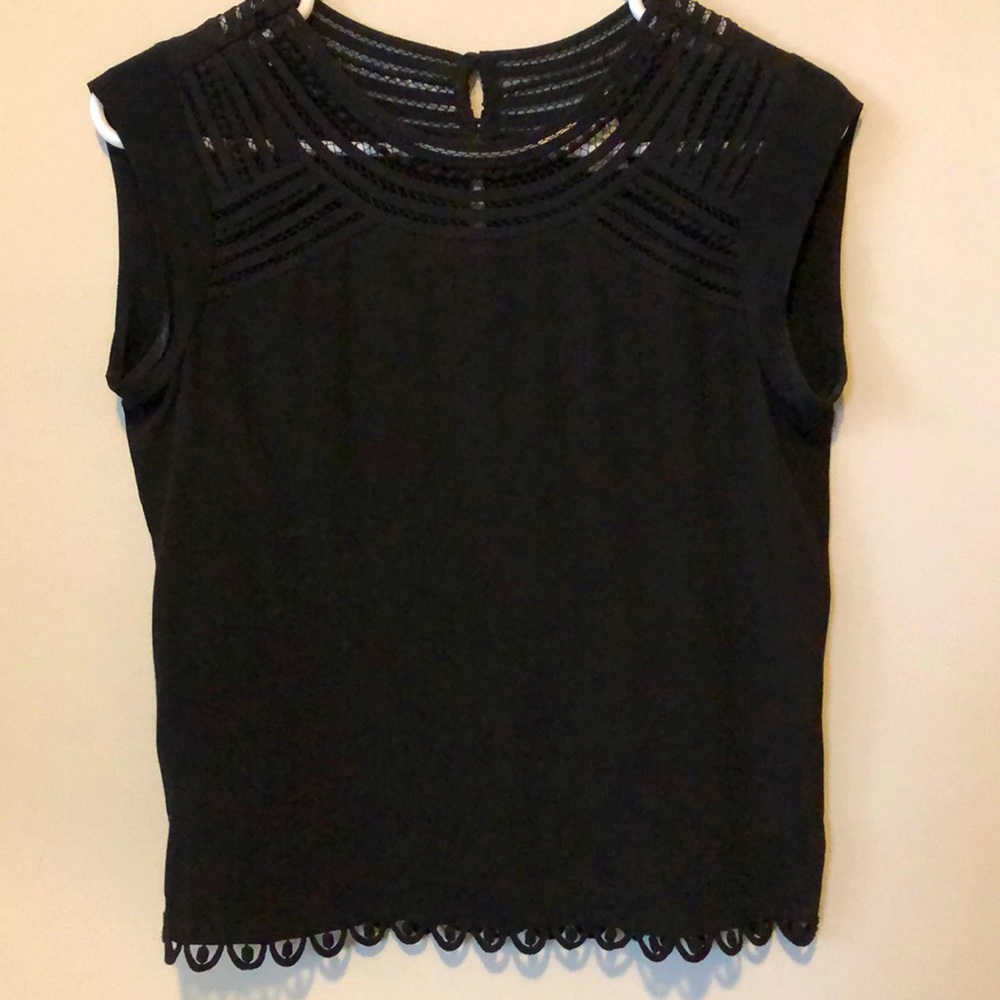Black, sleeveless blouse